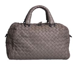 バッグ Bottega Veneta Intrecciato Boston Bag Pre-loved Convertible Intercciato Small Boston Bag - £250